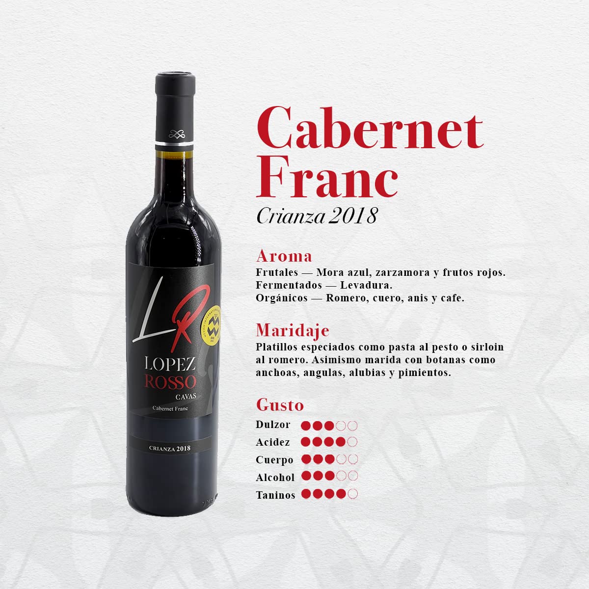 Vino Tinto López Rosso Cavas Cabernet Franc 750 ml : Amazon.com.mx